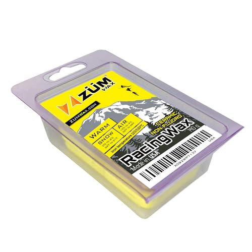 ZUMWax Iron-On Ski/Snowboard/Nordic CERAMIC Wax, 140g, WARM Temp, durable, PFAS-free. Made with eco-friendly ceramic and silicon dioxide for extreme speed. 100% hydrocarbon, NO FLUORO, Made in the USA