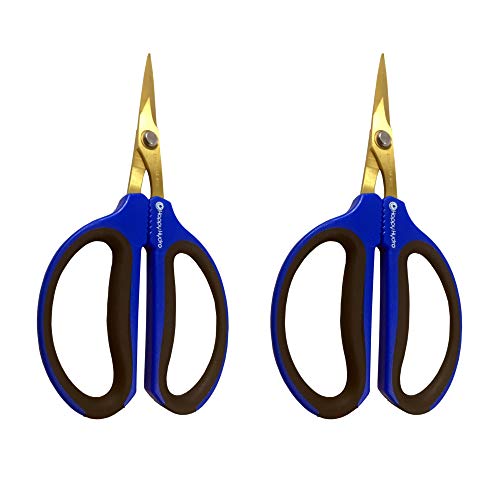 Happy Hydro - Trimming Scissors - Straight Tip - 40mm Titanium Blades - Ergonomic Comfort Grip Handles - 2 Pack