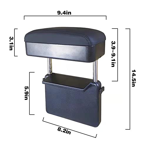 Adjustable Height Car Console Armrest Box Comfort Extender Support Elbow Pad & Forearm Wrist Rest Support For Universal Auto Storage Organizer Box #TOP3