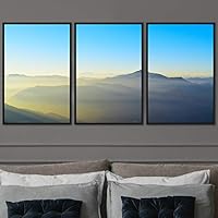 3 Piece Framed Canvas Wall Art Abstract Mountain Top Landscape Canvas Prints Home Artwork Decoration for Living Room,Bedroom - 16