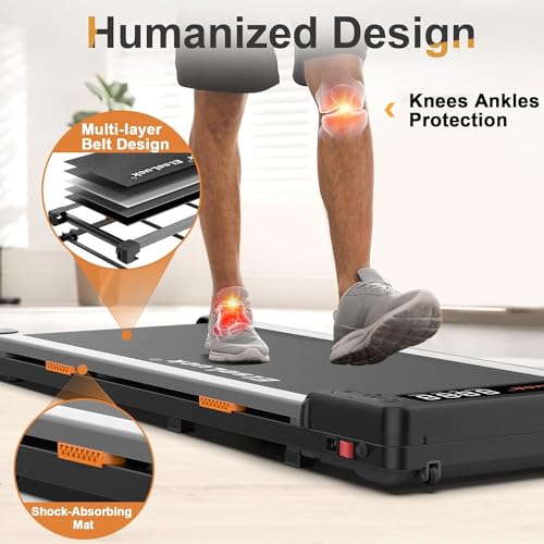 Elseluck Walking Pad, Under Desk Treadmill for Home Office, 2 in 1 Portable Walking Treadmill with Remote Control, Walking Jogging Machine in LED Display - Thumbnail 2