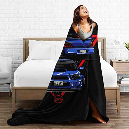 Dazhenfzd Flannel Blankets Ultra-Soft Cozy Warm Micro-Fleece Throw Lightweight Microfiber Bedding Blanket Sub&Ar&U Wrx Sti Gd For Bed Couch Living Room All Seasons 80'X60', Black1 #TOP2