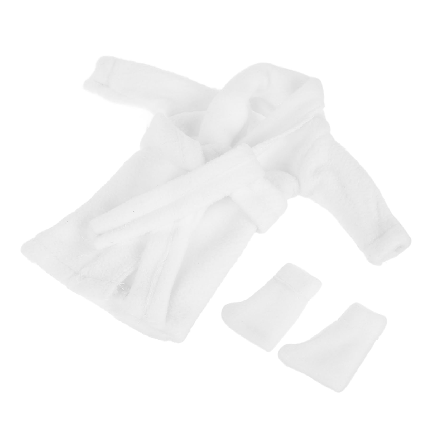 Alasum 1set Miniature Doll Bathrobe Outfit Set Soft Robe and Socks for Dolls Bathrobe Accessory Cute and Comfortable for Enhancing and Festivity