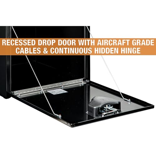 Image of Buyers Products 1704300 Black Steel Underbody Truck Tool Box - 24 x 24 x 24 Inch - Truck Bed & Underbelly RV Storage Box, Locking T-Latch, Weather-Resistant, Heavy-Duty Flatbed Job Box, Made in USA