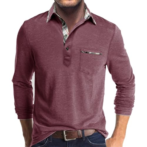 Polo manches longues respirant et léger | T-shirt confortable boutonné avec poche