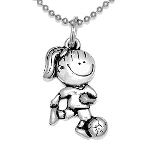 Clayvision Soccer Girl Pendant Necklace