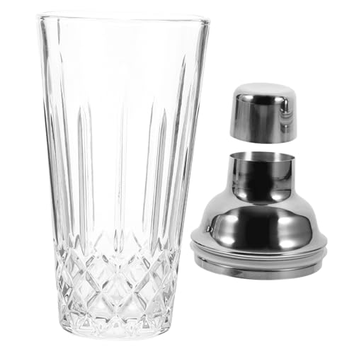 Balacoo Coctelera de cóctel mezclado taza de la coctelera cóctel agitador negro agitador de cóctel Bebiendo shaker acero inoxidable shakers vaso agitador con escala agitador de mano Vidrio