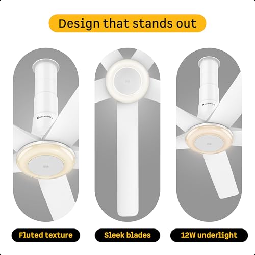 Image of atomberg Emperion Magna Smart 1280mm BLDC Ceiling Fan | | Remote Operated | BEE 5 star | Advance Air+ Technology | Silent Operation | 12W LED Underlight | 5 Year Warranty | Pearl White