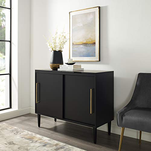 Crosley Furniture Everett Mid-Century Modern Media Console, Matte Black #TOP1