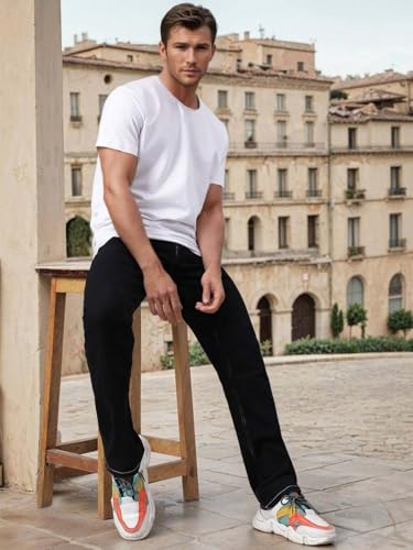 Image of KOTTY Men's Relaxed Fit Straight-Leg Jeans|Comfortable & Durable Denim Jeans