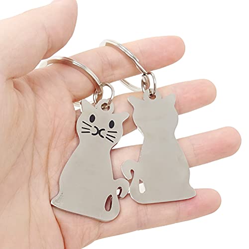 Honbay 6Pcs Metal Cute Cat Keychains Cat Keyfob Car Keyrings Bag Charm Pendant Funny Keychains For Women Men Handbags Purses Belts #TOP5