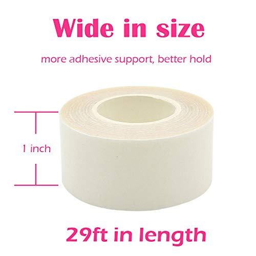 Double Sided Skin Tape, Body and Clothing Friendly Self-Adhesive Tape to Keep Fashion Dress/Fabric in Place, 1 in x 29 ft2