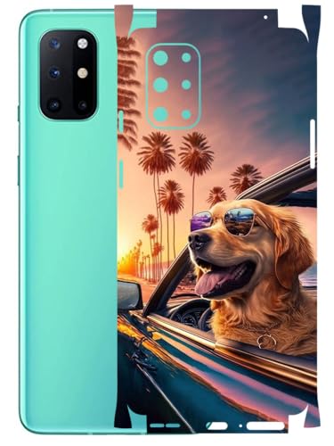 Image of AtOdds - Full Body Back Screen Guard Protector Film - Lamination Wrap Skin Sticker Compatible with ONEPLUS 8T | Scratchproof Matte Finish (Happy Doggo)
