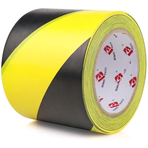 BOMEI PACK Black & Yellow Safety Tape Cover