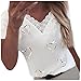 Frauen Tops Fashion Hearts Print Shirt V-Ausschnitt Spitze Patchwork T-Shirt Kurzarm Pullover Bluse Elegante Bürokleidung(L,Weiß)