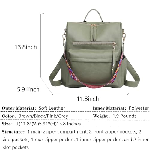 Image of Women's Fashion Backpack Purse for Women Leather Multipurpose Design Ladies Shoulder Bag Travel bag Satchel Handbags