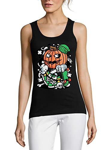 Débardeur Halloween femme t-shirt coton noir contre inconfort costumes