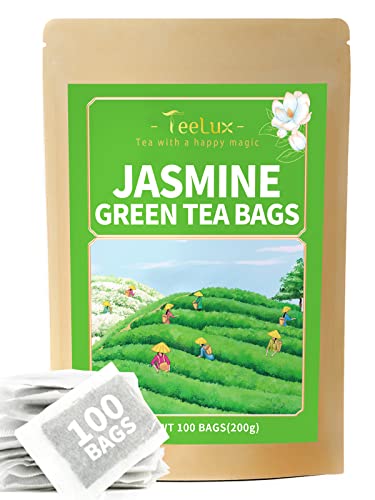 Image of TeeLux Jasmine Green Tea Bags, Smooth Taste & Delicate Floral Aroma, 100 ct