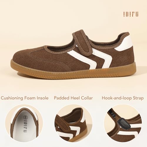 Image of IDIFU Mary Jane Sneakers for Women Retro Fashion Casual Ballet Flats