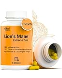 140ud Melena de León Pura 7500mg Ultraconcentrada 50% | NOOTRÓPICO Largo Plazo: Memoria, Concentración y Salud Cerebral | Bienestar Emocional y Gastrointestinal | 100% Cuerpos Fructíferos 15:1
