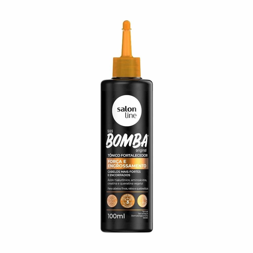 Salon Line - Linha SOS Bomba (Forca e Engrossamento) - Tonico Fortalecedor 100 Ml - (SOS Bomb (Strength and Thickening) - Strengthening Tonic 3.38 Fl Oz)