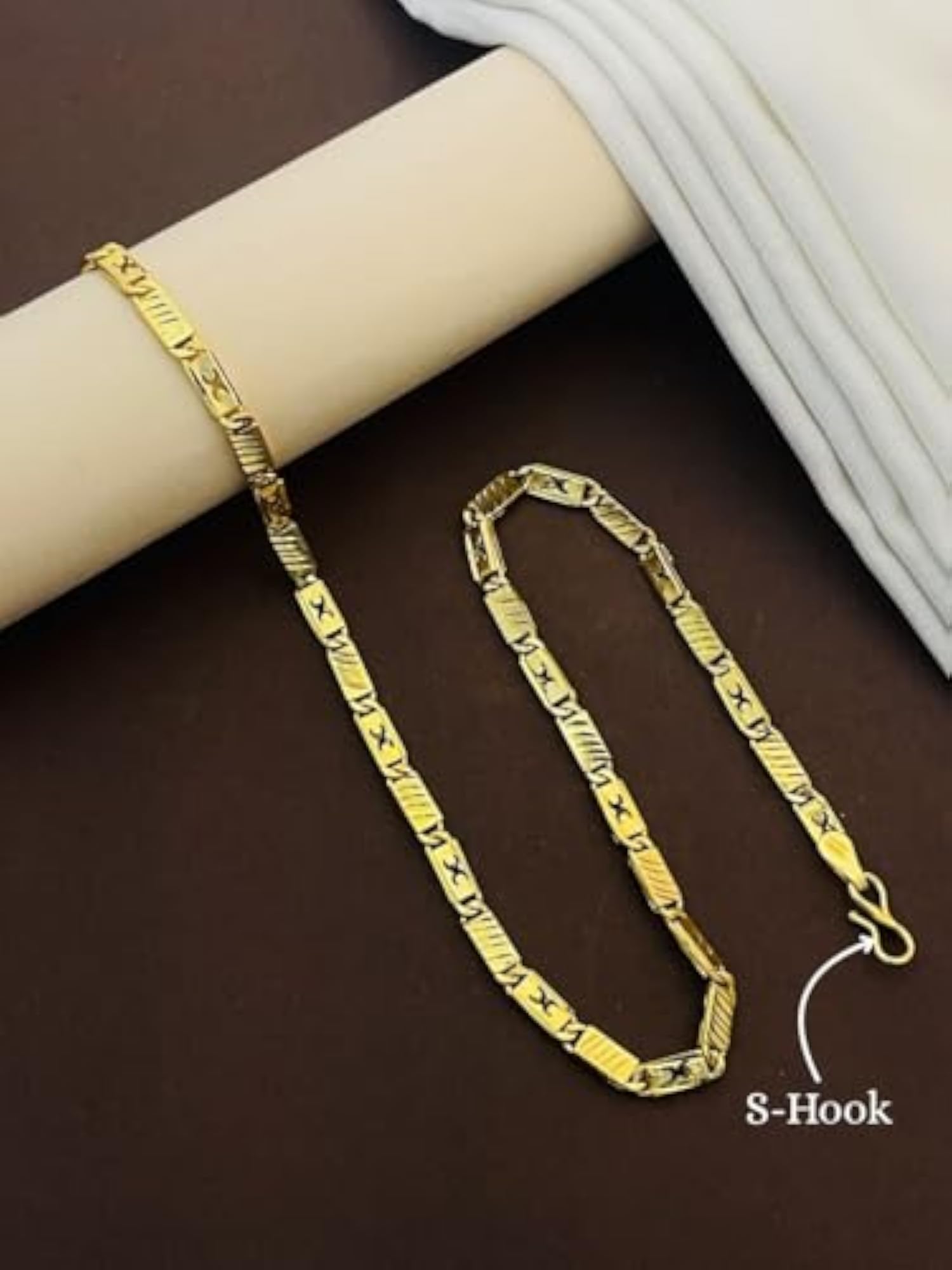 1 Gram Gold Plated Chain for Men, 18 Inch