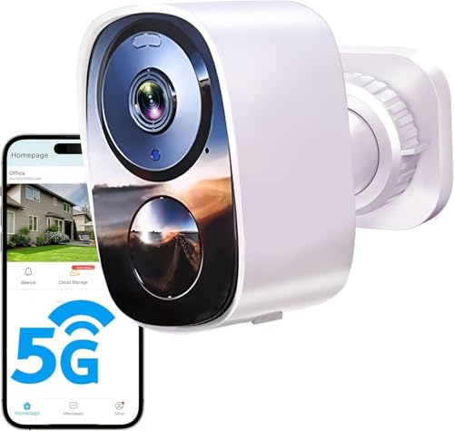 Funstorm 2K/3MP Caméra Surveillance Extérieur sans Fil à Batterie, Double Bande Wi-FI 2.4G/5GHz, Audio Bidirectionnel,Détection de Mouvement, Vision Nocturne en...