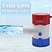 Creatorele 1100GPH 12V Bilge Pumps for Boats Marine Bilge Pump Reliable Water Removal System, Suit for 1-1/8 inch / 29mm Hose