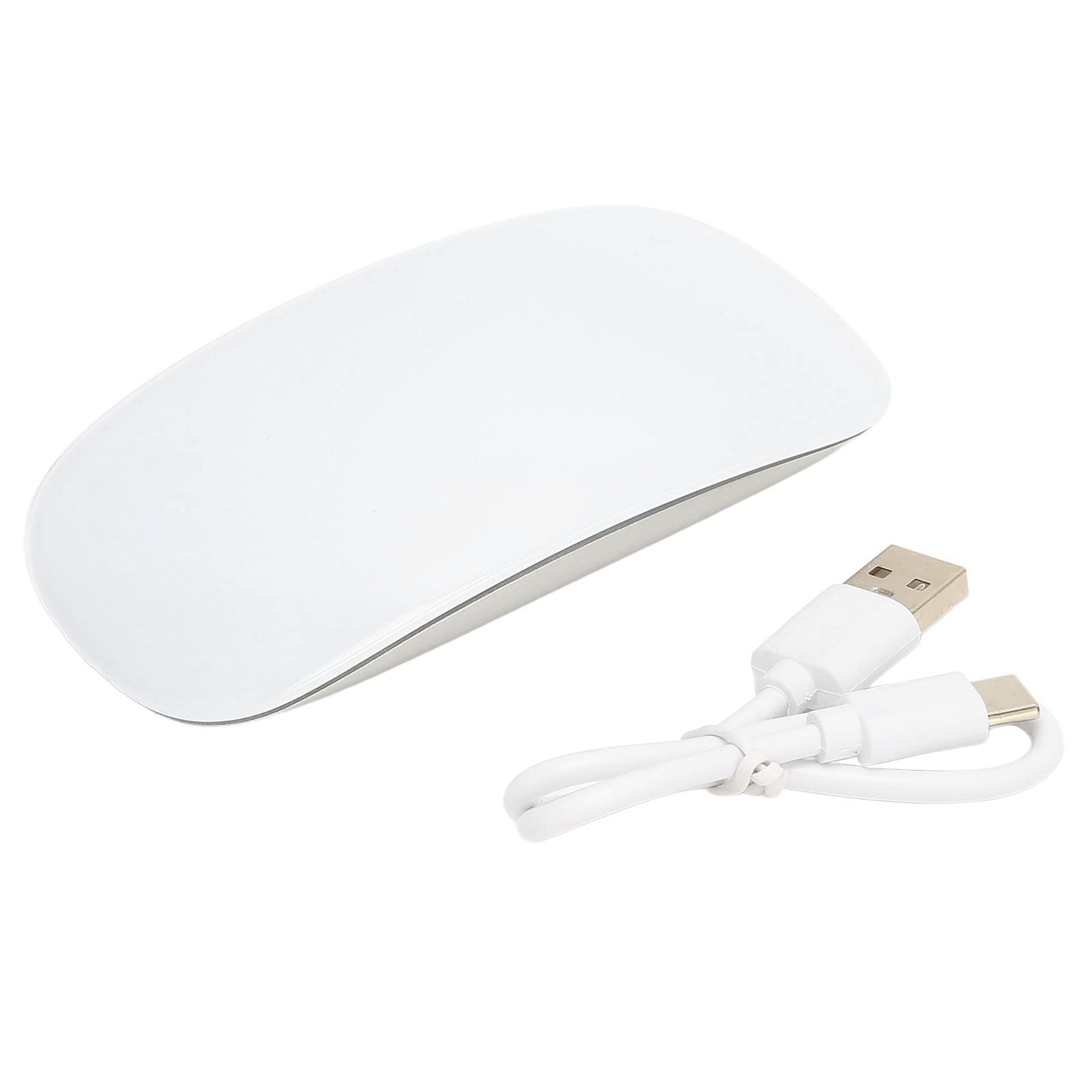 Bewinner Leise Kabellose Bluetooth-Maus, 1600 DPI Ultradünne Mit Touch Wheel, Tragbare Optische Mit Auswechselbarem, Für Laptop, Tablet, Desktop, PC (Weiß)