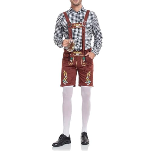 Costume traditionnel bavarois homme aux finitions soignées en cuir synthétique
