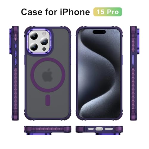 Coque iPhone 15 Pro compatible MagSafe avec objectif intégré en verre renforcé