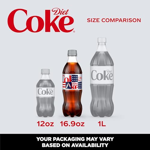 Image of Diet Coke Soda Soft Drink Bottles, 16.9 fl oz, 6 Pack | No sugar, no calories, 64 mg caffeine per bottle
