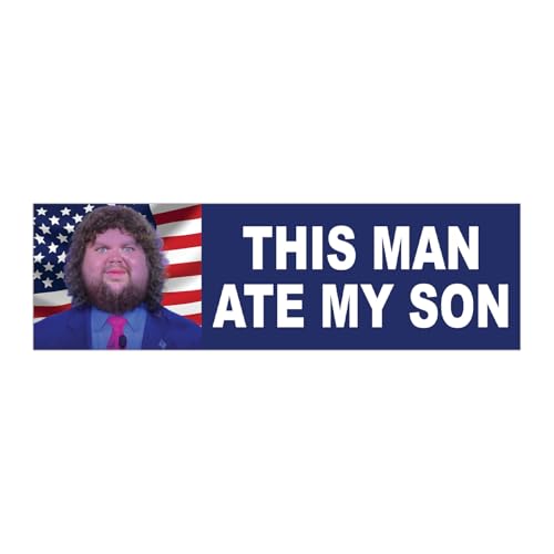 JD Vance This Man Ate My Son Funny Ironic Gen Z Unhinged Meme Bumper Magnet Sticker Car Vehicle Vinyl Decal for New Drivers and Adults