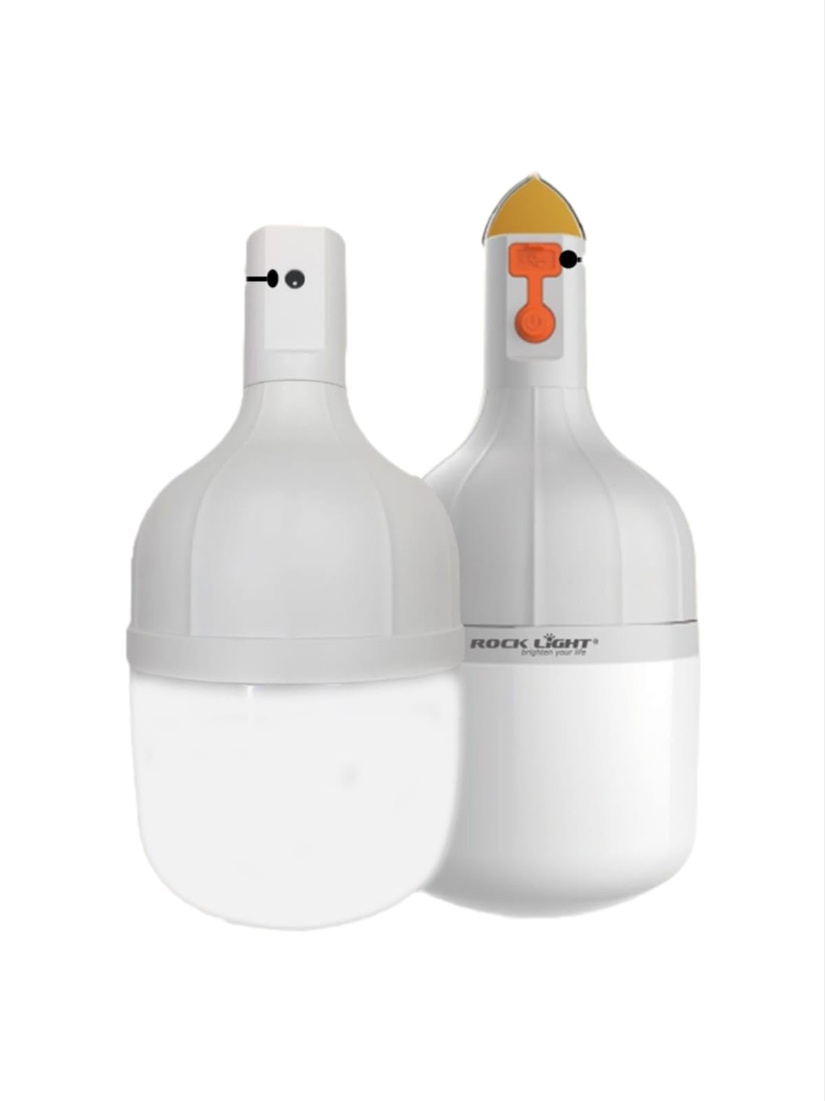 Rocklight RL-100 Recargeable 200 Watts LED Bulb with 4500 MAH Battery, Support Solar Power, 10 Hours Power Backup, Type-C Charging and Unbreakable Body - 4.50 x 9 Inch - AC/DC