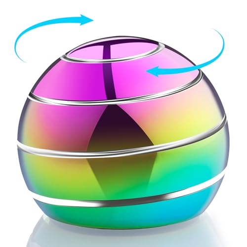 Fidget Spinner Desktop Toys - Kinetic Spinning Ball for Anxiety & ADHD Relief, Optical Illusion Fidget Toys for Adults, Kids, Parents & Friends, Ideal Gift Metal Fidgets for Office & Home