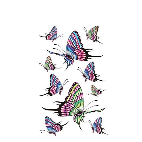 Chic-Net 1 feuille de stickers autocollants papillons multicolores, bleu, vert, rose, violet, 10 motifs Cover