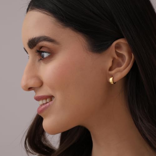 Image of TRUESILVER ACPL 925 Sterling Silver Hoop Earrings | Huggie Hoop Earrings for Women & Men | Classic Everyday Unisex Fashion Jewelry