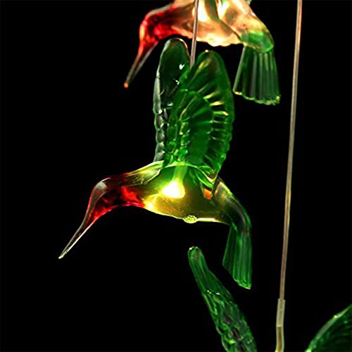 Sino dos Ventos Beija Flor Solar Led Jardim Varanda Quintal Decoraçao Casa Enfeite Luz Colorido