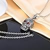 INFINIONLY Mens Boys Vintage Stainless Steel Skull Necklace with Pattern Fashion Red Eye Skull Pendant with Chain for Teenagers #4