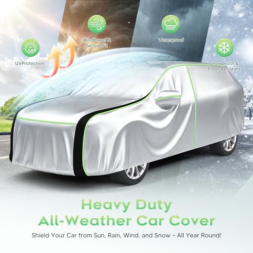 Image of Cartist Hail Protector Car Cover for SUV Waterproof All Weather, Heavy Duty Outdoor Car Cover Sun Uv Rain Protection with Fluorescent Safety Strips, Universal Fit for SUV Jeep (182-190 inch), 420D