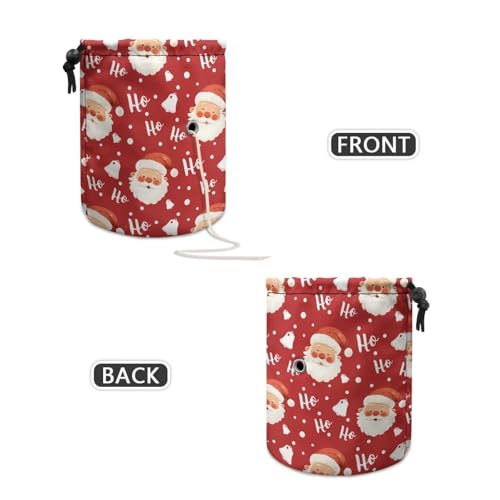 Image of Sellikakes Christmas Santa Claus Crochet Storage Case Yarn Holder, Knitting Crochet Bag Organizer Store Crocheting Project Needles Sewing Accessories