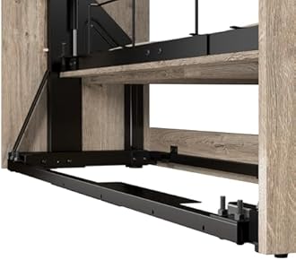 Bestar Pur Queen Size Murphy Bed in Rustic Brown, 65-inch Space-Saving Sleeping Arrangement for Multipurpose Area, Bedroom, Guest Room, or Living Room