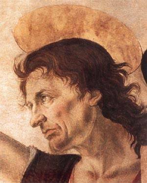 Peinture à l'huile Le Baptême du Christ Verrocchio pour sublimer la décoration de votre salon