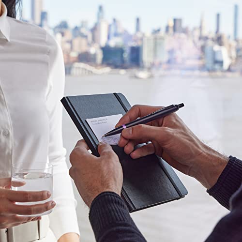 Parker IM Vibrant Rings Kugelschreiber | satinschwarzer Lack mit amethystfarbenen Akzenten | mittlere Spitze mit schwarzer Tinte | Geschenkbox