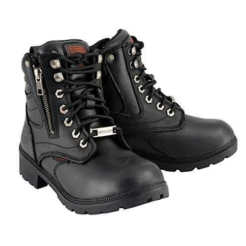 Milwaukee Leather Women's Premium Leather Lace-Up Motorcycle Rider Boots Collection MBL - 9.5