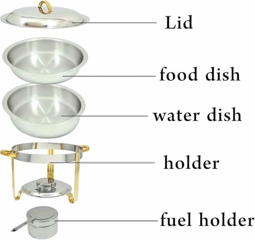 Plats à réchaud avec isolation de eau et chauffage alcool pour buffet - 3