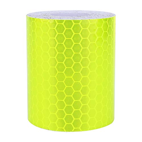 Bewinner Reflective Tape, Fluorescence Pure Safety Reflective Car Wall Sticker Warning Tape Roll 5cm3m, 5 Colors Optional (Yellow)