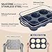 Vnray Jumbo Silicone Muffin Pan with Metal Frame, Non Stick Silicone Cupcake Pan with Handles 6 Cup, BPA Free Silicon Muffin Tin Tray Extra Large for baking, egg bites, Cupcake Mold Grey