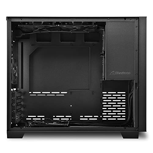 Image of Sharkoon MS-Z1000 Mid Tower PC Computer Case I Support Mini-ITX, Micro-ATX MB I Side Panel Tempered Glass with 3 x 120 mm Red LED Fan (pre-Installed) and 1x 80 mm PWM Fan (Pre-Installed) - Black
