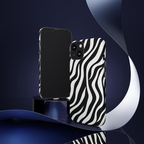 Coque iPhone 13 zébré noir et blanc rigide mate anti-choc